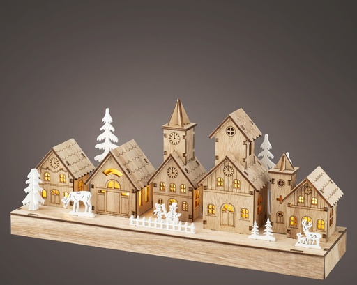 [4-487754] PETITES MAISONS AVEC DE LA LUMIÈRE - BLANC - L8.00-W30.00-H13.50cm-5L