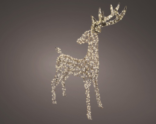 [4-490416] ***MICRO LED REINDEER OUTDOOR GOLD/WARM WHITE L18.00-W65.00-H130.00cm-960L
