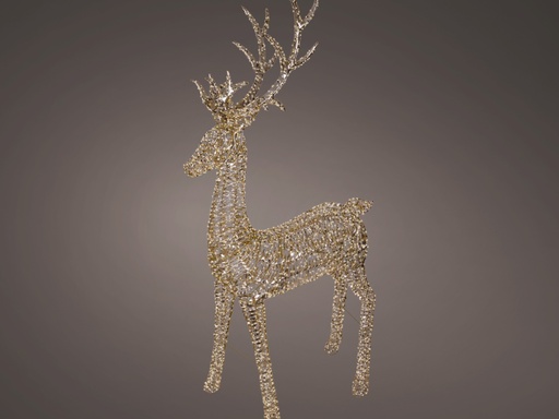 [4-490417] ***MICRO LED REINDEER OUTDOOR GOLD/WARM WHITE L43.00-W110.00-H270.00cm-5200L
