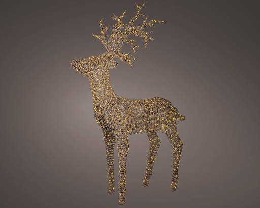 [4-490586] ***MICRO LED REINDEER OUTDOOR BROWN/CLASSIC WARM L38.00-W107.00-H180.00cm-1320L