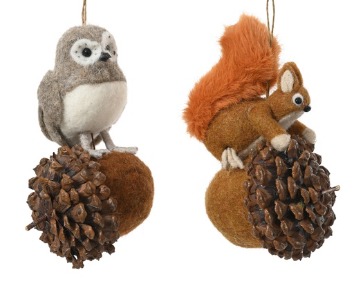 [4-537461] ANIMAUX EN LAINES SUSPENDUS -L8.50-W10.00-H15.00cm