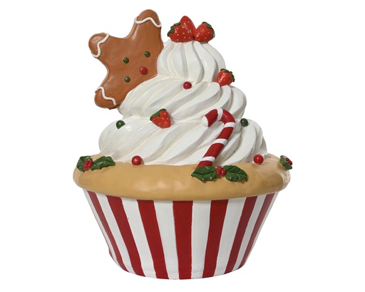 [4-537599] CUPCAKE XXL MAGNESIUM - TONOS ROJOS -  L46.00-W46.00-H54.00cm