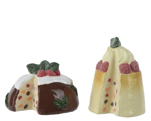 [4-537923] GATEAUX DÉCORATIFS EN TERRE CUITE - 2 MODÈLES - PRIX À L'UNITÉ - L10.50-W10.70-H6.80cm