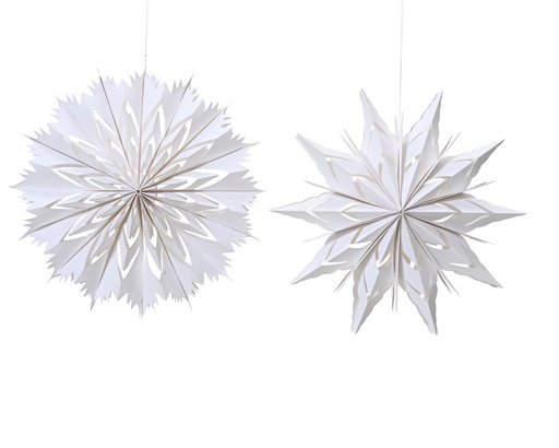 [4-598450] ***STAR PAPER CUT OUT WHITE dia30.00-H7.00cm