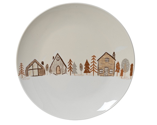 [4-604121] ***BREAKFAST PLATE PORCELAIN WHITE/ASSORTED dia20.70-H2.30cm
