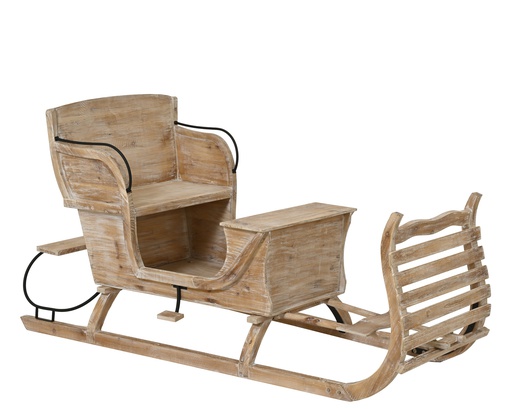 [4-707703] TRAINEAU EN BOIS - NATUREL - L175.00-W80.00-H88.00cm