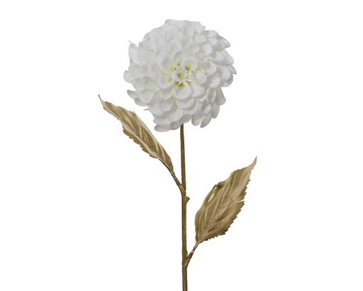 [4-708128] DAHLIA - BLANCO/DORADO - EFECTO NEVADO - L20.00-W12.00-H67.00cm