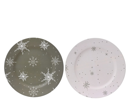 [4-708306] ASSIETTES - 2 COULEURS - VERT/BLANC - PRIX À L'UNITÉ - dia33.00-H1.50cm
