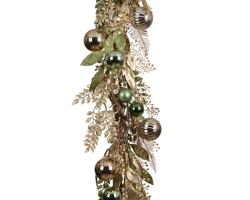 [4-724303] ***GARLAND PE GREEN/GOLD L25.00-W7.00-H150.00cm