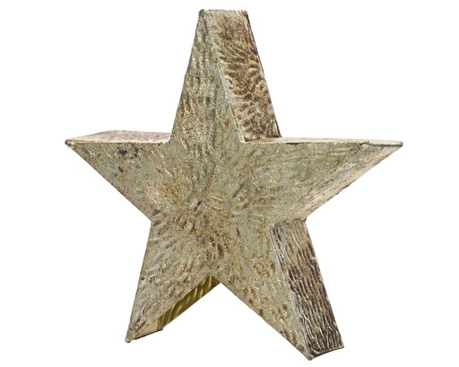 [4-729378] ÉTOILE EN MÉTAL ARGENTÉ - RUSTIQUE/ANTIQUE - L34.00-W34.00-H5.50cm