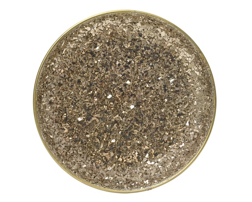 [4-729391]  PLATEAU DÉCORATIF EN CUIVRE - dia38.00-H4.50cm