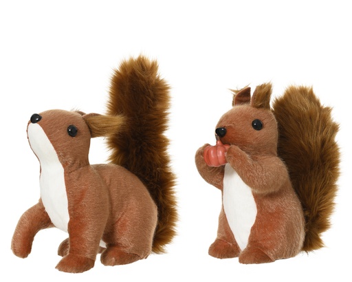 [4-729484] ***SQUIRREL ARTIFICIAL FUR BROWN L21.00-W11.00-H23.00cm