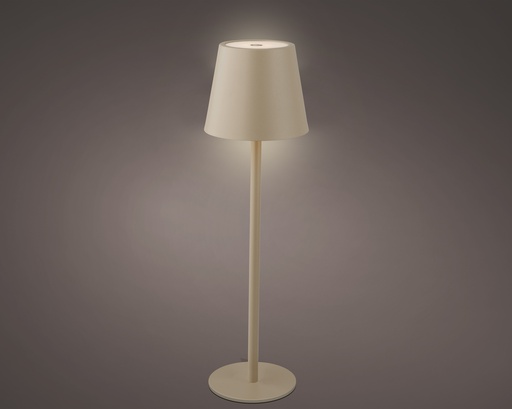 [4-892102] LAMPE DE TABLE RECHARGEABLE - SABLE/BLANC CHAUD - dia9.00-H27.00cm-48L