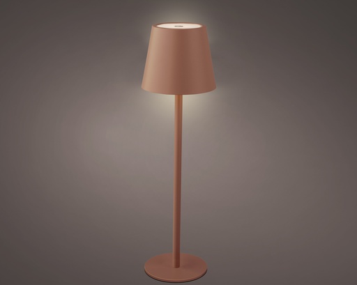 [4-892104] LAMPE DE TABLE RECHARGEABLE - TERRE/BLANC CHAUD - dia9.00-H27.00cm-48L