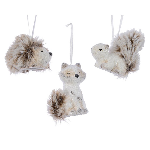 [4-634000] ANIMAL TERRACOTTA WITH ARTIFICIAL FUR L7-W5-H5CM