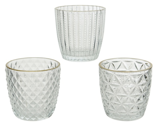 [4-645300] LAMPE CHAUFFE-PLAT BORDURE OR - D8X8CM - 3 ASSORTIMENTS - À L' UNITÉ