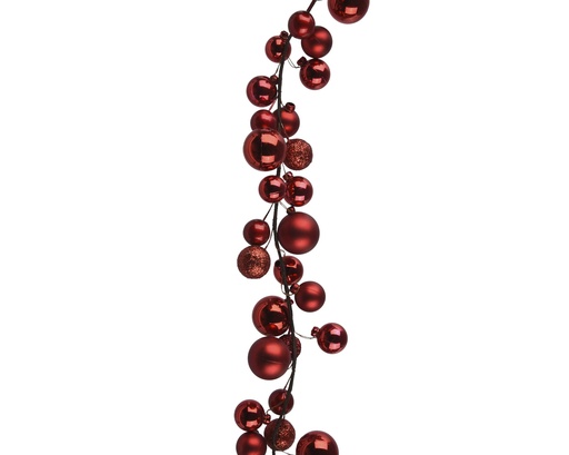 [4-029972] GUIRNALDA PLASTICO CHRISTMAS RED L6.00-W6.00-H180.00cm