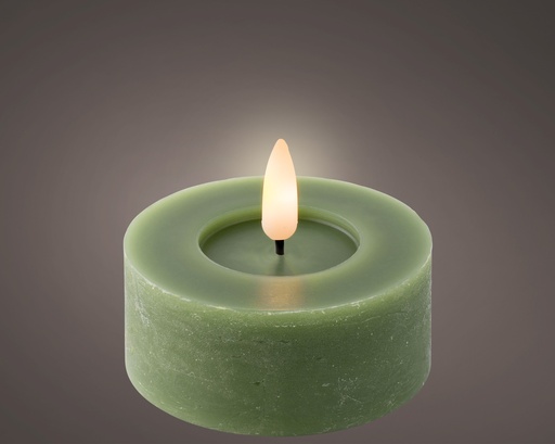[4-489169] VELA DE TE LED GREEN/WARM WHITE dia7.00-H6.00cm-1L