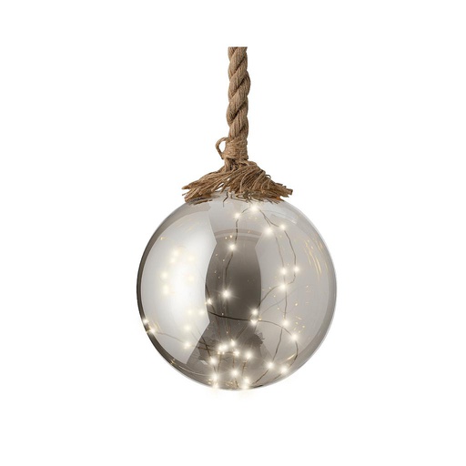 [4-480369] BOLA CRIS MICRO/CUERDA D20X80CM-40LED/CAL/BAT/6H/INT