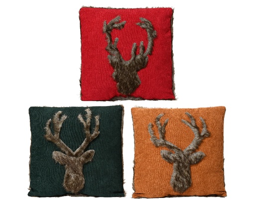 [4-729136] ***CUSHION POLYESTER ASSORTED L45.00-W45.00-H8.00cm