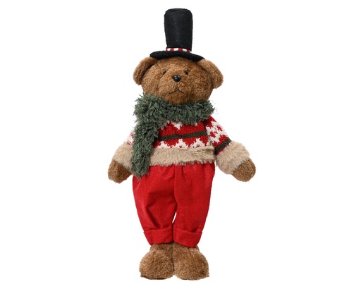 [4-531773] ***BEAR POLYESTER BROWN/COLOUR(S) L18.00-W10.00-H37.00cm