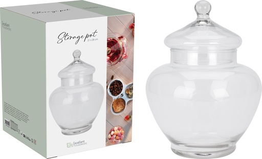 [KM-332000060] BOMBONERA CRISTAL CON TAPA - Size: 24cm x 23cm x 27cm