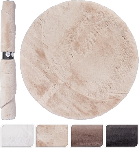 [KM-AAE824140] ***RUG 120X120CM FAUX FUR 3ASS