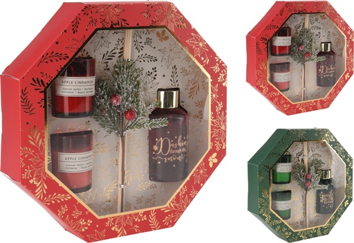 [KM-ACC333080] SET DE REGALO VELA Y DIFUSOR - 2 COLORES - PRECIO UNIDAD