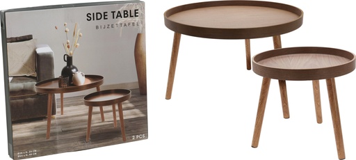 [KM-KR8200310] MESITAS BAJAS DE CENTRO/APOYO -  SET DE DOS - MADERA 
