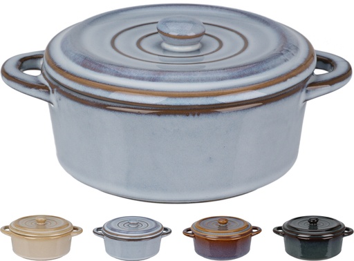 [KM-Q51200720] CASSEROLE EN GRES - 350 ml - 18 cm x 13,5 cm x 8 cm - ADAPTE AU FOUR !  - 4 COULEURS - PRIX UNITAIRE