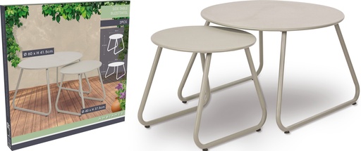 [KM-X99000890] MESITAS DE APOYO/EXTERIOR SET DE DOS - CREMA - INTERIOR/EXTERIOR