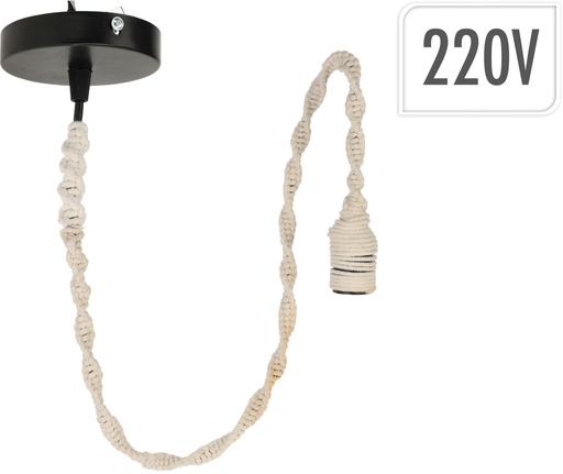 [KM-XX8324700] CABLE DECORATIVO PARA COLGAR LAMPARA - CUERDA TRENZADA NATURAL - 90CM