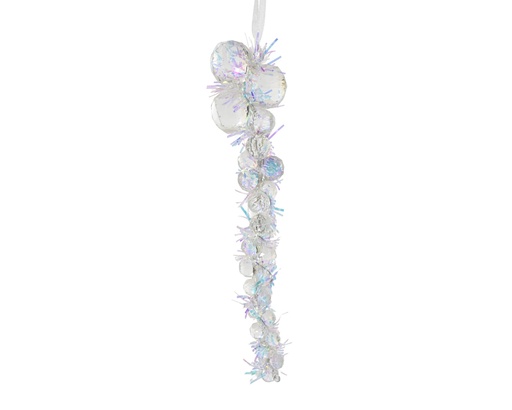 [4-708224] ***ICICLE ACRYLIC TINSEL CLEAR/IRIS dia4.00-H17.00cm