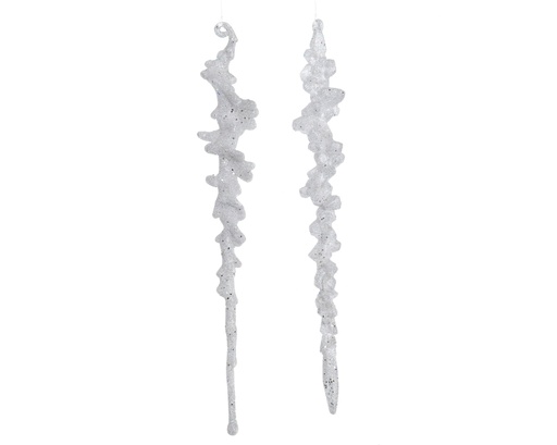 [4-515266] ***ICICLE PLASTIC GLITTER WHITE L3.50-W3.50-H25.00cm