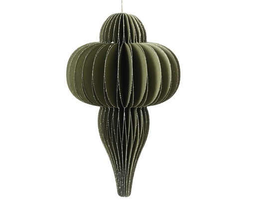[4-709221] ***ORNAMENT PAPER GREEN dia9.00-H15.00cm