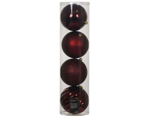 [4-021298] BOLA POLIESTIRENO OXBLOOD - DIAM 14 CM -  CAJA DE 4 BOLAS