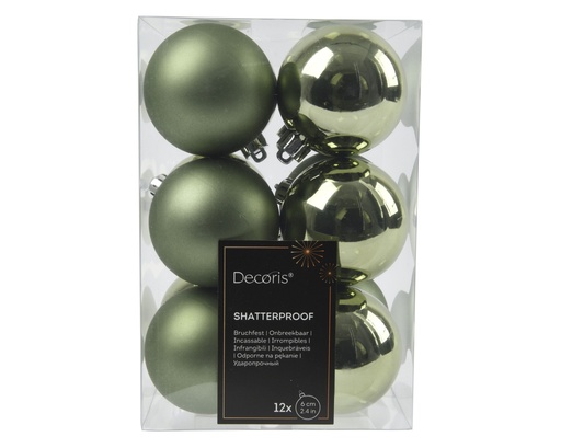 [4-022578] BOLA POLIESTIRENO -  - ROSEMARY GREEN - DIAM 6 CM -  CAJA DE 12 BOLAS