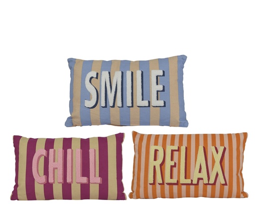 [4-871488] COJIN MULTICOLOR - 3 SURTIDOS - PRECIO UD - L30-W50-H10cm