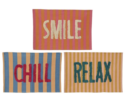 [4-871489] ***RUG COTTON MULTI L60-W90-H10cm