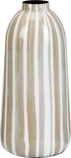 [KM-A67825090] VASE EN METAL AVEC DES LIGNES - 25CM 