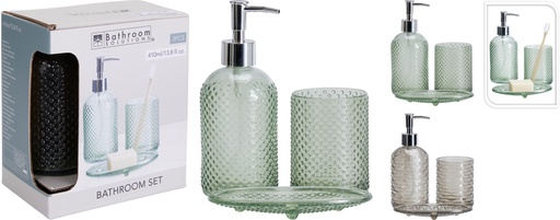 [KM-C80653970] SET PARA CUARTO DE BAÑO - 3 PIEZAS - 2 COLORES - PRECIO/SET