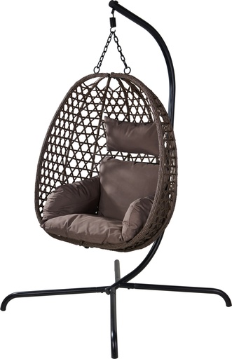 [KM-FD4000810] CHAISE SUSPENDUE EN ROTIN MARRON