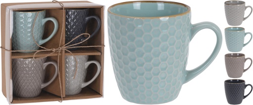 [KM-Q96000290] LOT DE 4 TASSES DE 200 ML - 4 COULEURS 
