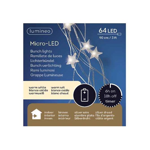 [4-481709] MICRO LED BUNCH L W STAR IN BO 90CM-64L