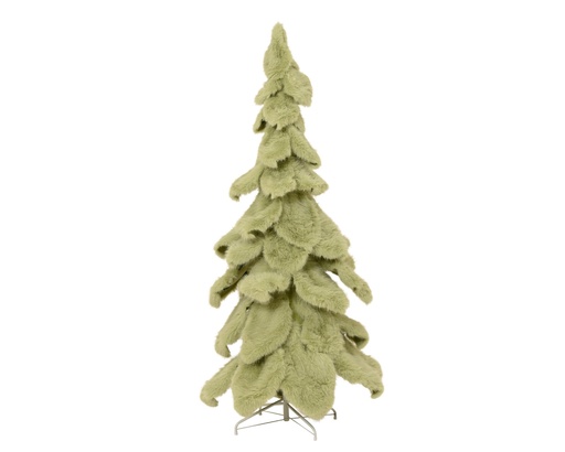 [4-703164] ***TREE FAUX FUR SAGE GREEN dia80.00-H130.00cm