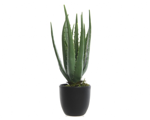 [4-800789] ALOE VERA EN POT - REALISTE ET DECORATIVE - IDEAL POUR COUR ET/OU TERRASSE - DIA25-H35CM