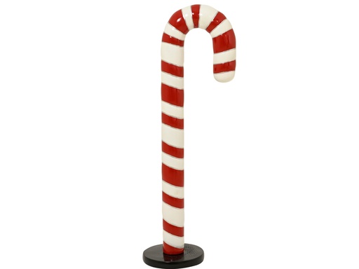 [4-372107] BASTON CARAMELO FIBRA - ROJO/BLANCO -  L45.00-W30.00-H123.00cm