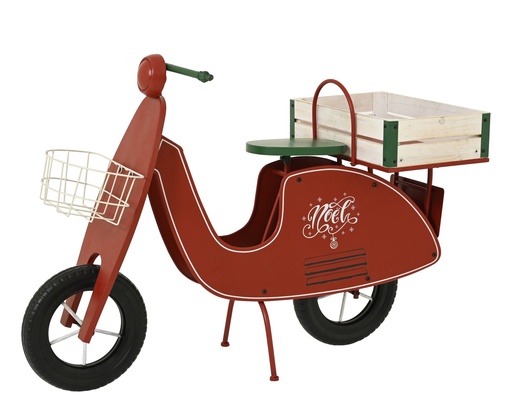 [4-389927] SCOOTER ROUGE METAL - L111.00-W46.00-H75.00cm