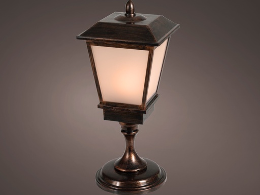 [4-480971] ***LED LANTERN OUTDOOR ANTIQUE BRASS L25.00-W25.00-H57.60cm-96L