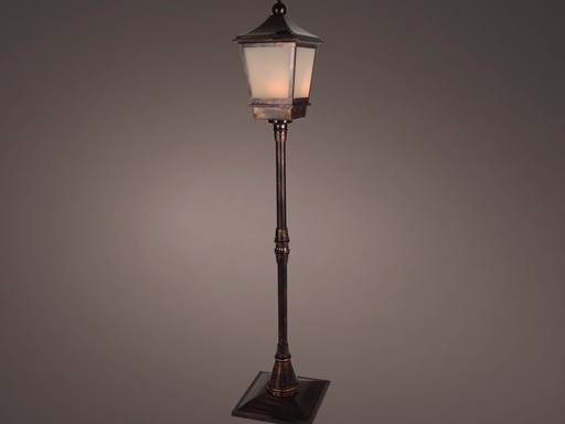 [4-480976] ***LED LANTERN OUTDOOR ANTIQUE BRASS L37.50-W37.50-H185.00cm-96L